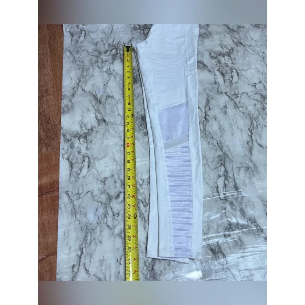 Alo moto leggings white high rise mesh panel size small yoga